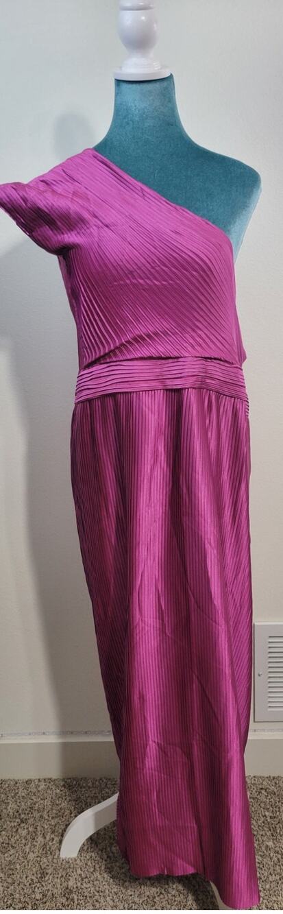 Show Po Dress Womens 14 One Shoulder Vibrant Bold Sexy Dress Long Whimsical NWT